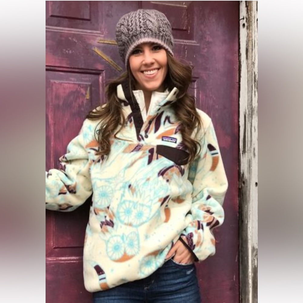 Patagonia Vintage Rare Owl Patterned Fleece Pullover